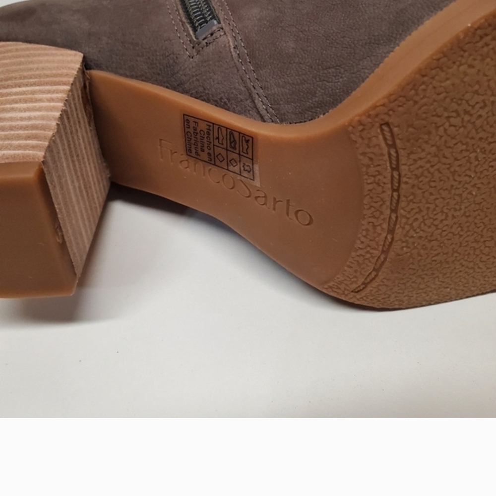 NWT Elegant Franco Sarto Gray/Brown Ankle Booties - Picture 3 of 9